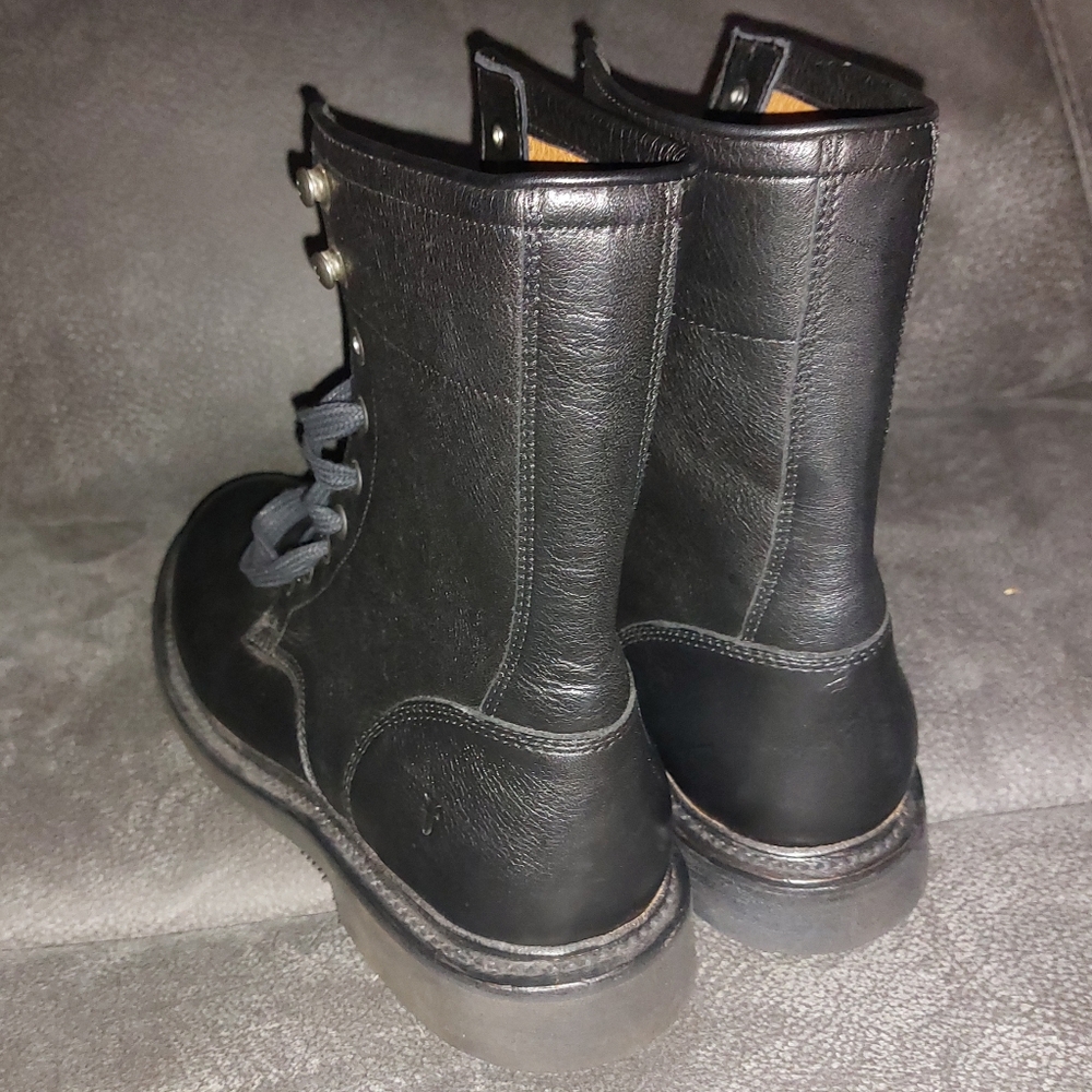 Frye Veronica Combat Logger Black  Leather Boots - Picture 8 of 10